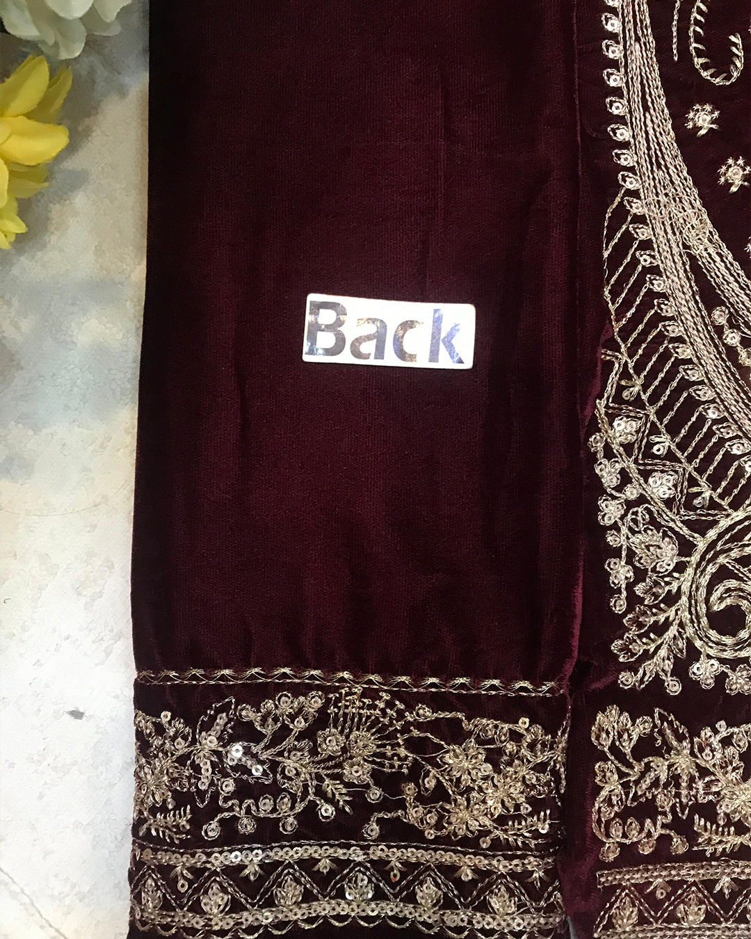 Elegant Luxury Mehroon Velvet