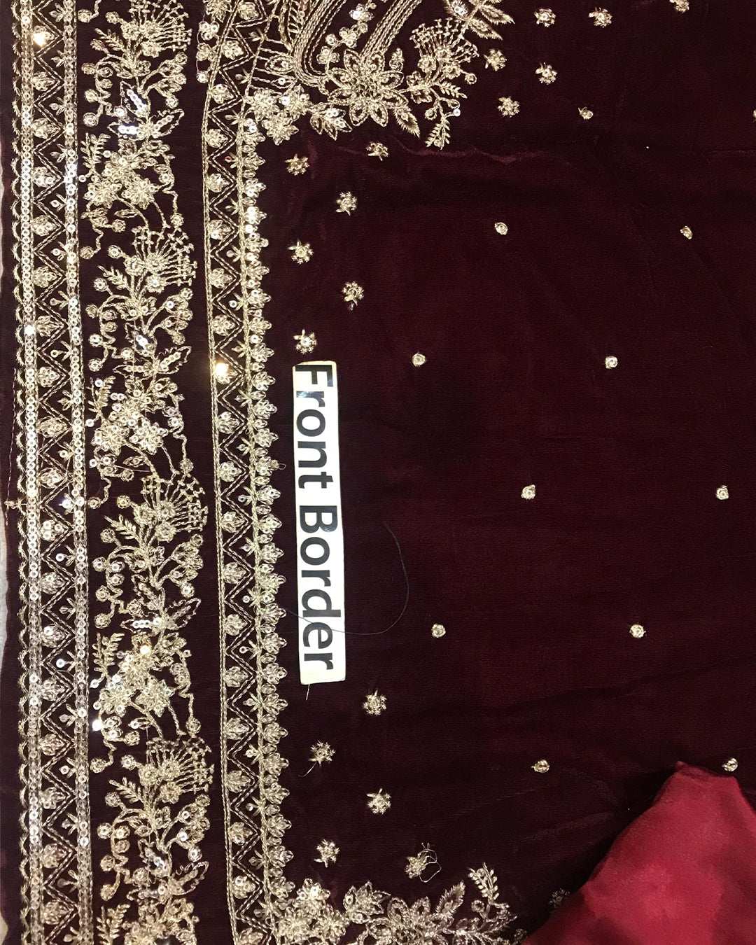 Elegant Luxury Mehroon Velvet