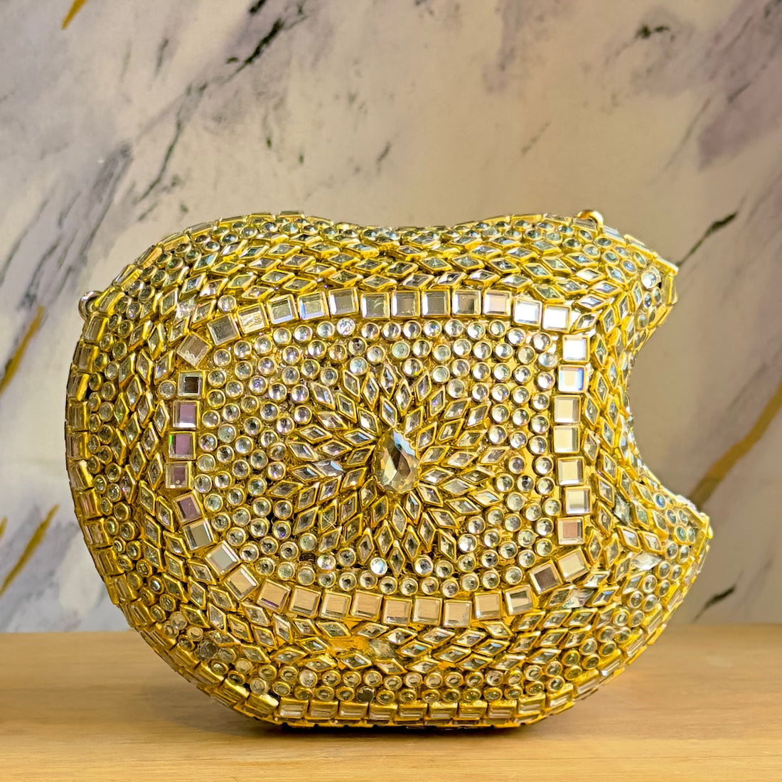 Royal Apple Kundan Clutch