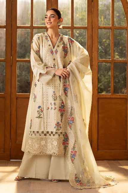 Crimson Regal Aura - Unstitched 3PC