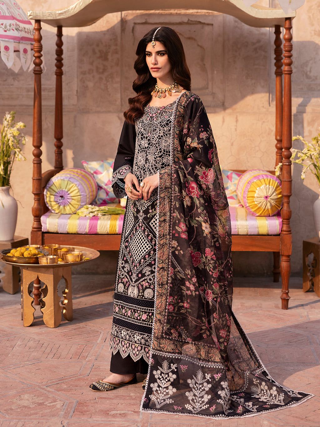 Mahnur Noir Elegance (Unstitched 3PC)