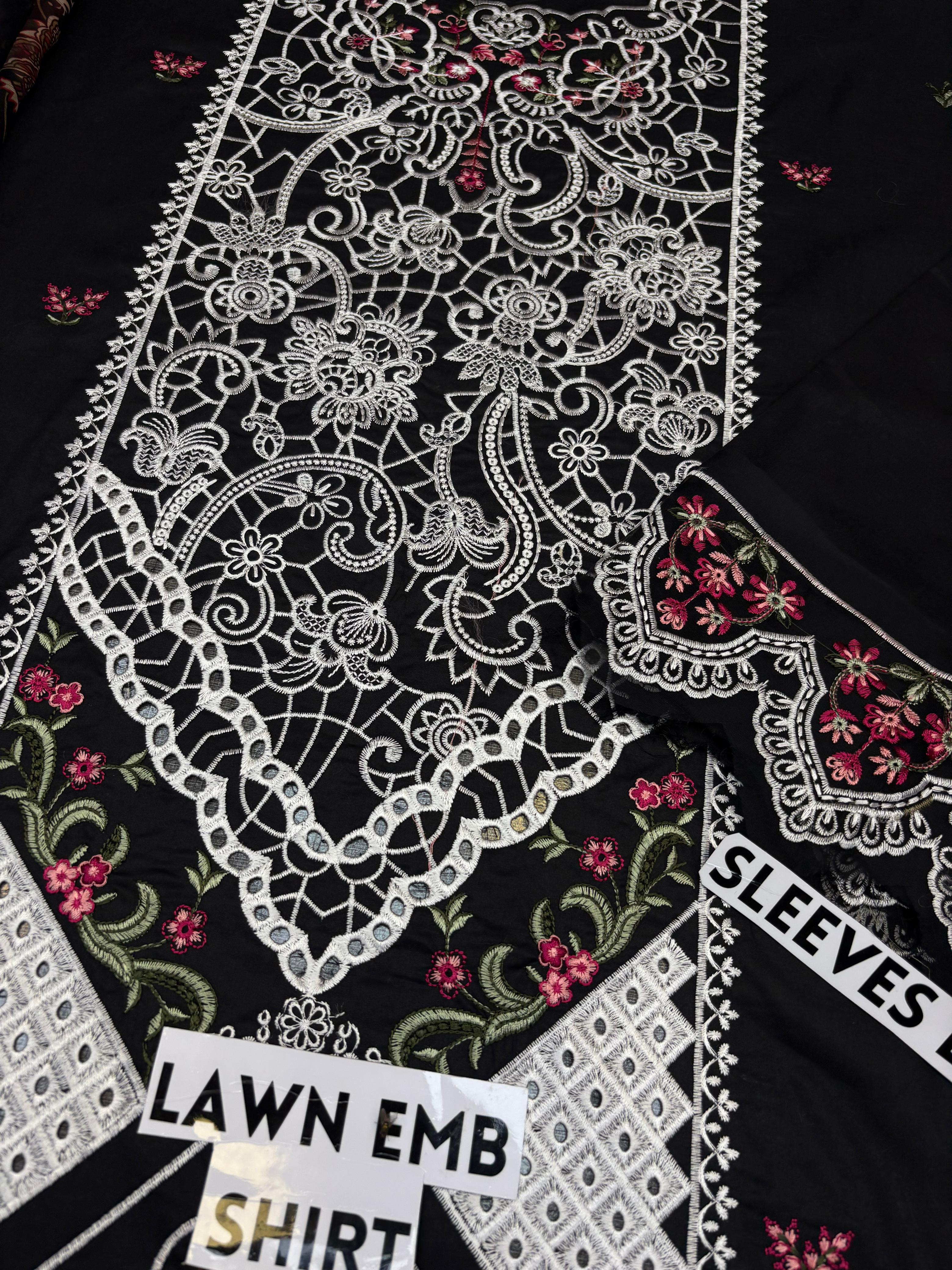 Mahnur Noir Elegance (Unstitched 3PC)